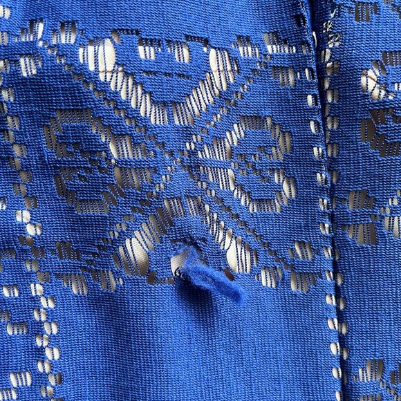 Lulus Cut Above the Rest Blue Lace Maxi Dress Long Sleeve Size S Evening Gown - Picture 9 of 10